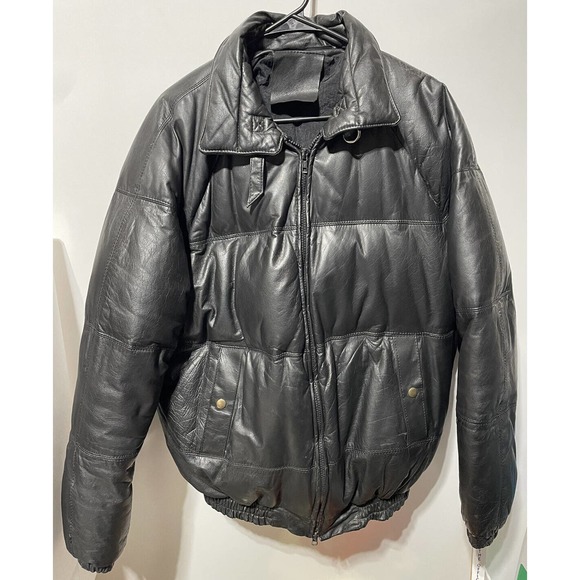Vintage Other - Vintage Leather Down Jacket Size Large. (?)
